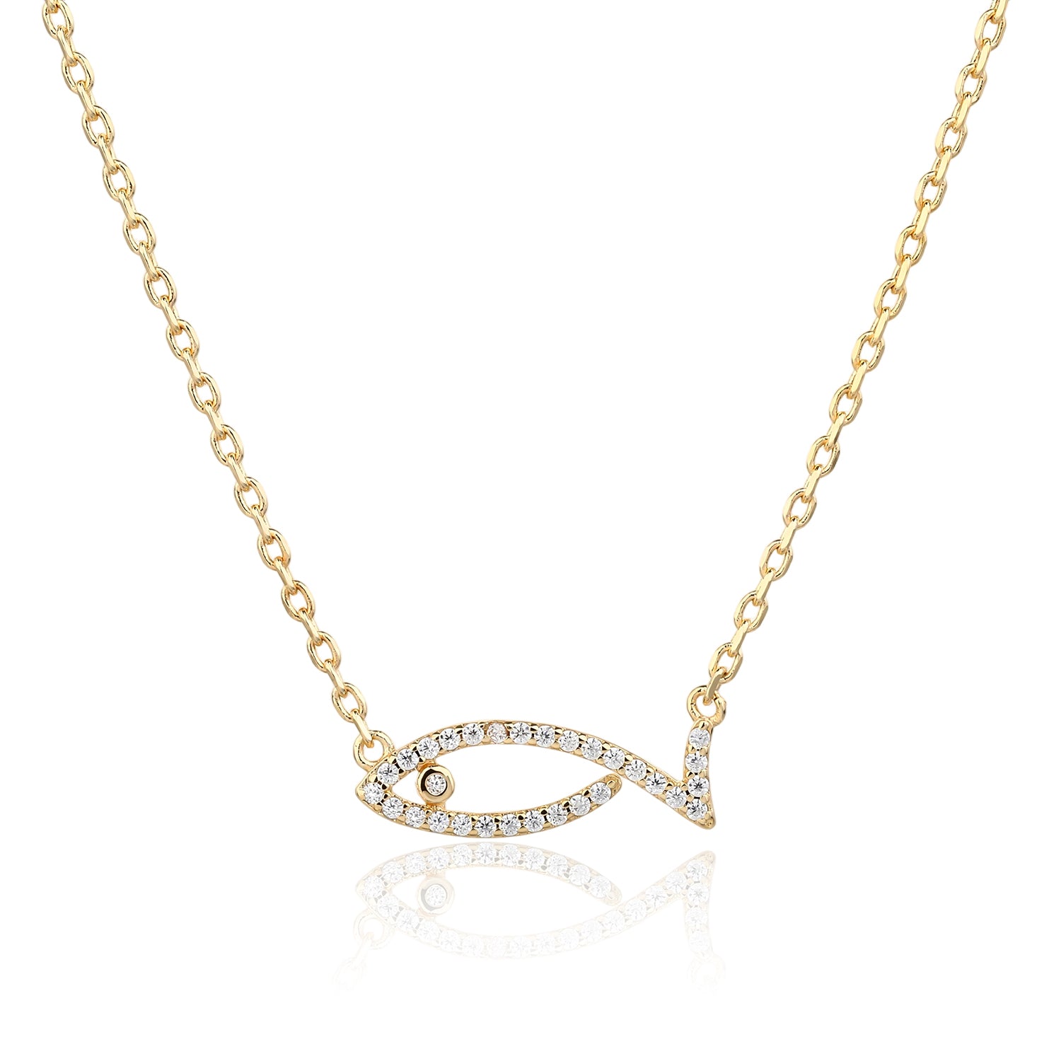 שרשרת דג ציפוי זהב 14K