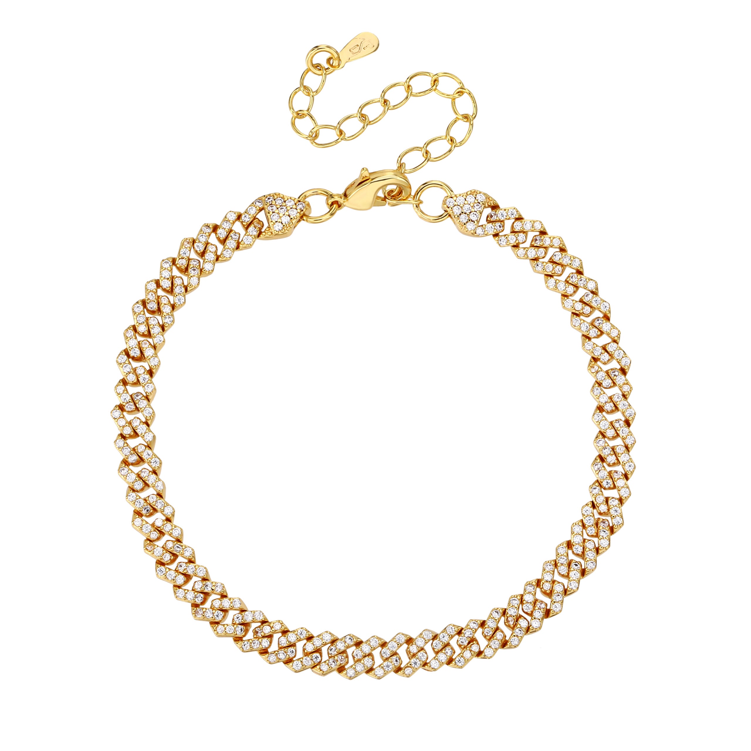 צמיד חוליות ארבל ציפוי זהב 14K