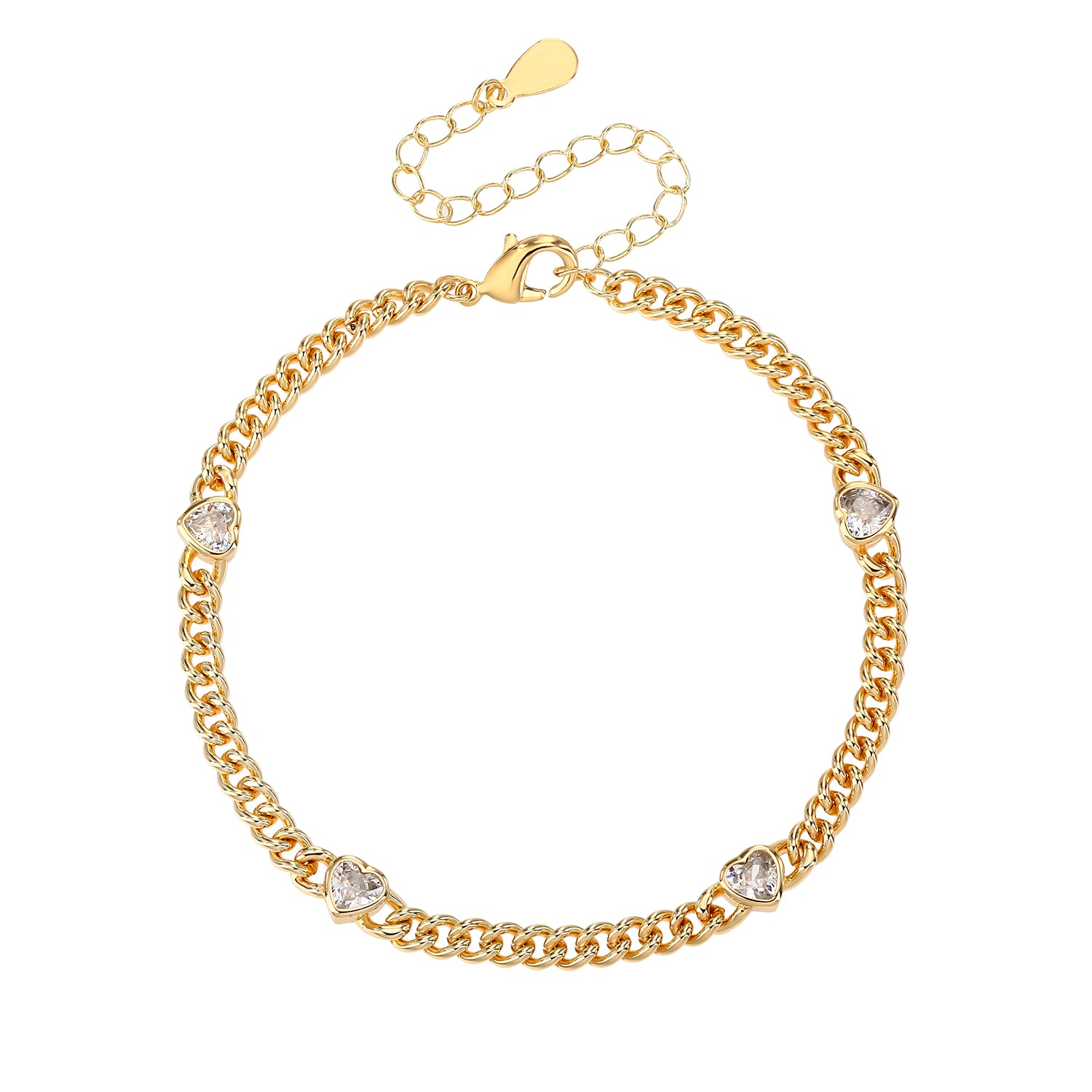 צמיד חוליות ג׳ולי ציפוי זהב 14K