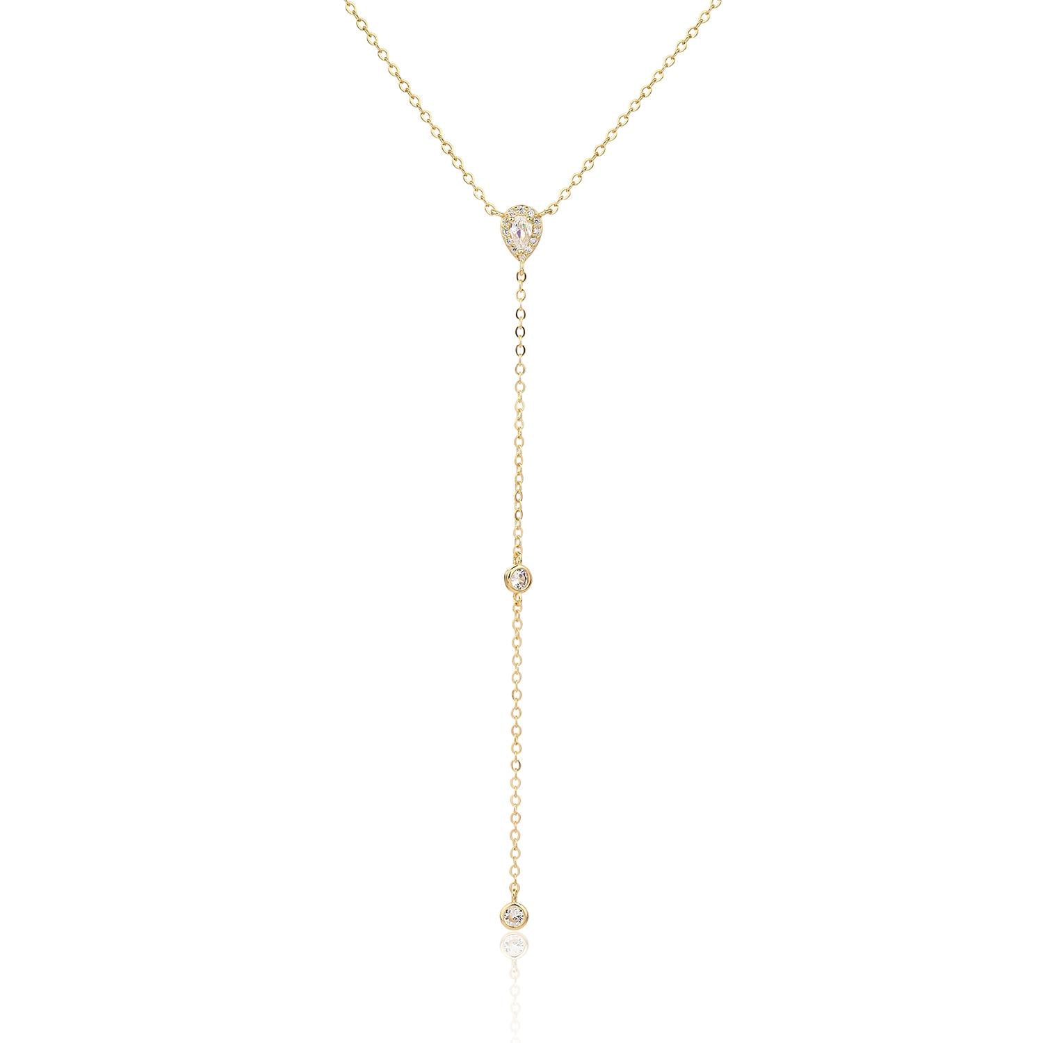 שרשרת נופלת גלי ציפוי זהב 14K