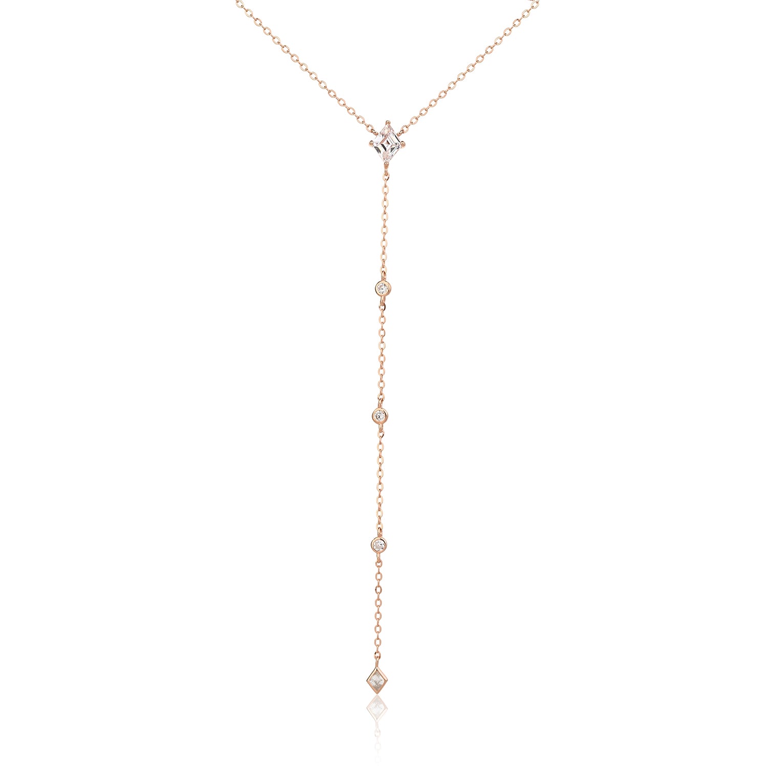 שרשרת נופלת מעוין רוז גולד