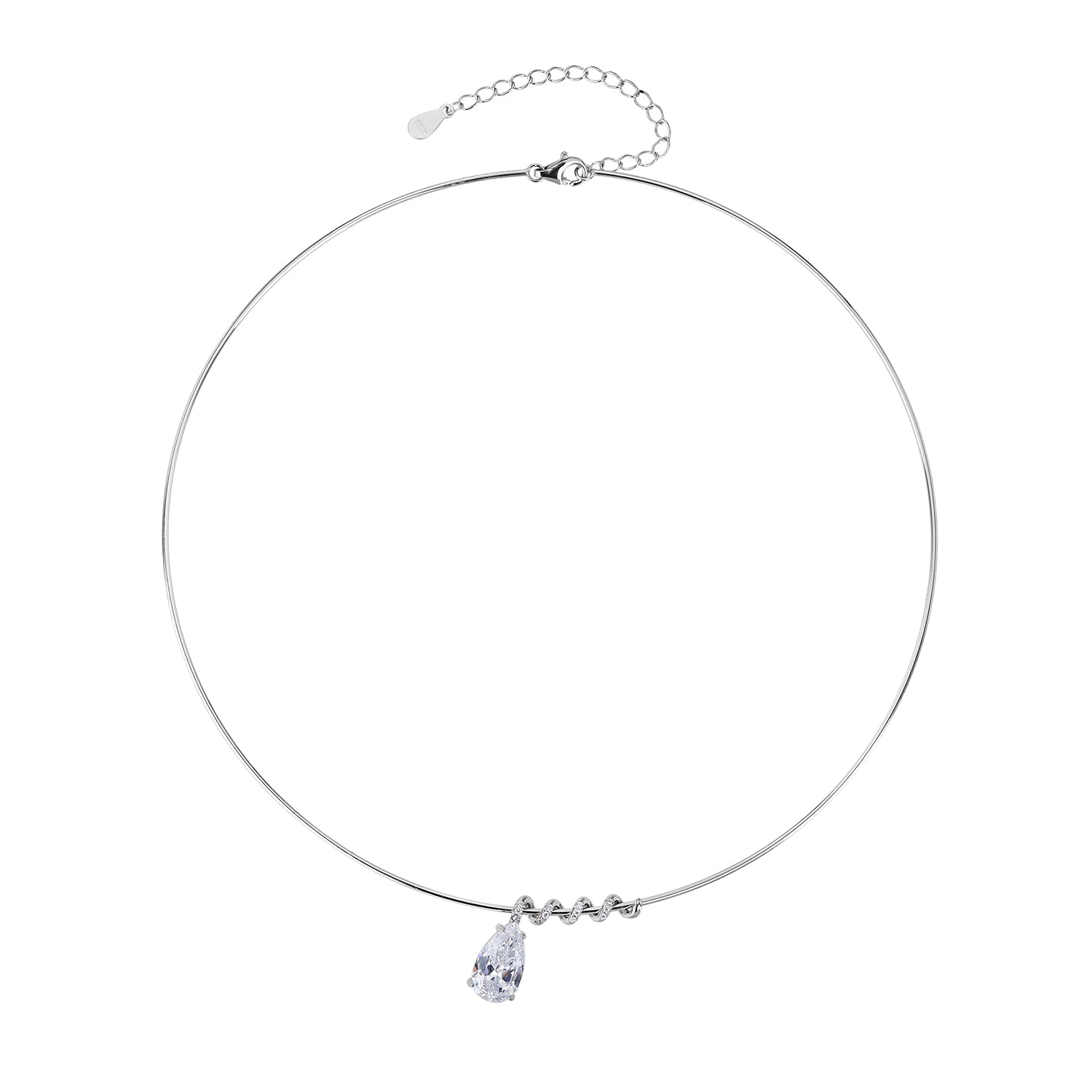 שרשרת קשיחה טיפה כסף