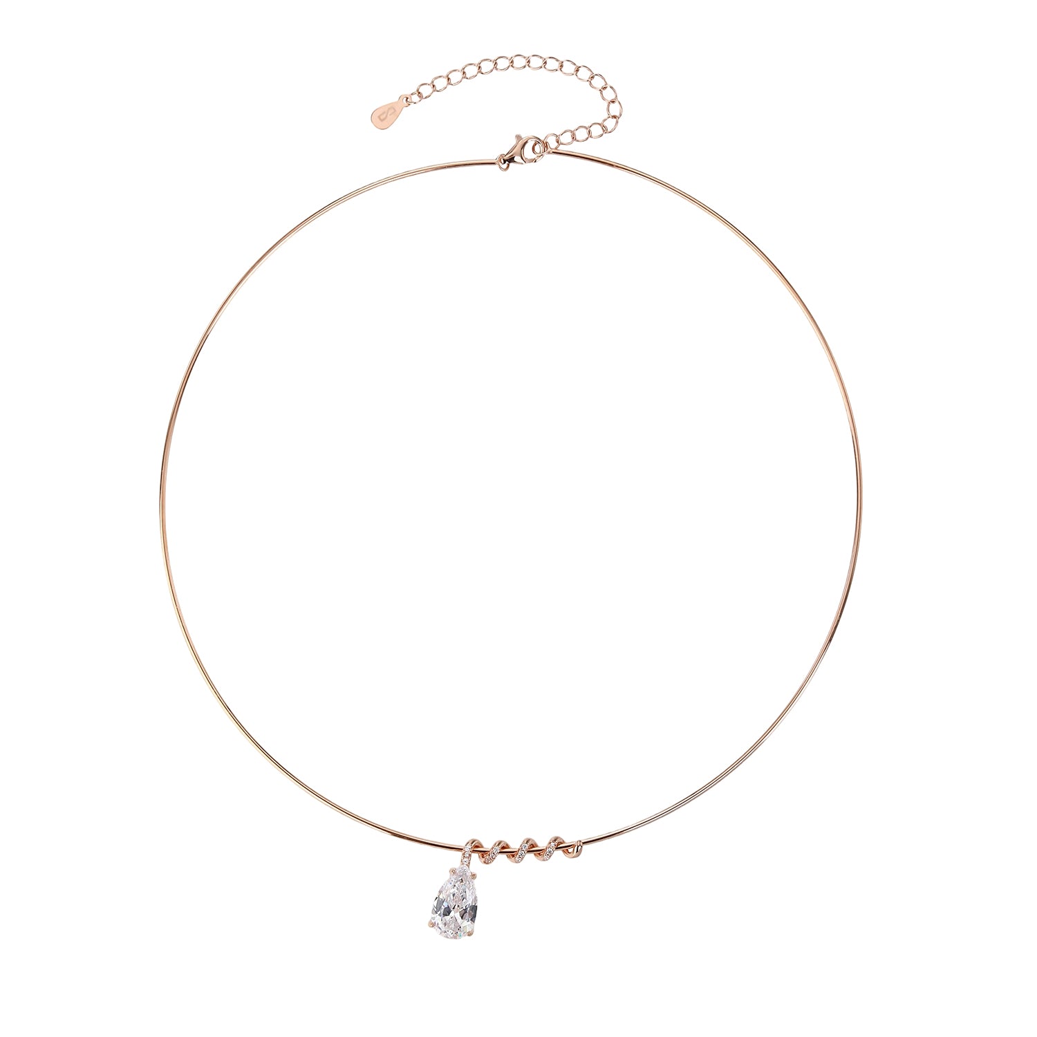 שרשרת קשיחה טיפה רוז גולד