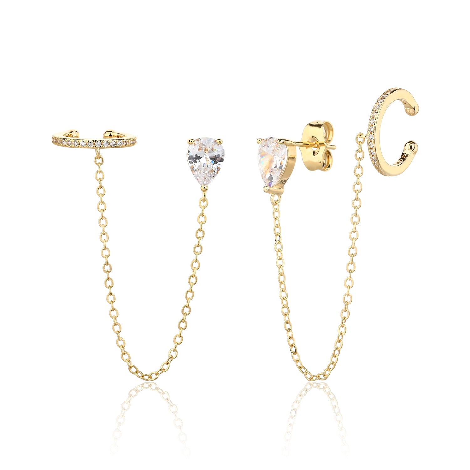 עגיל מורי ציפוי זהב 14K