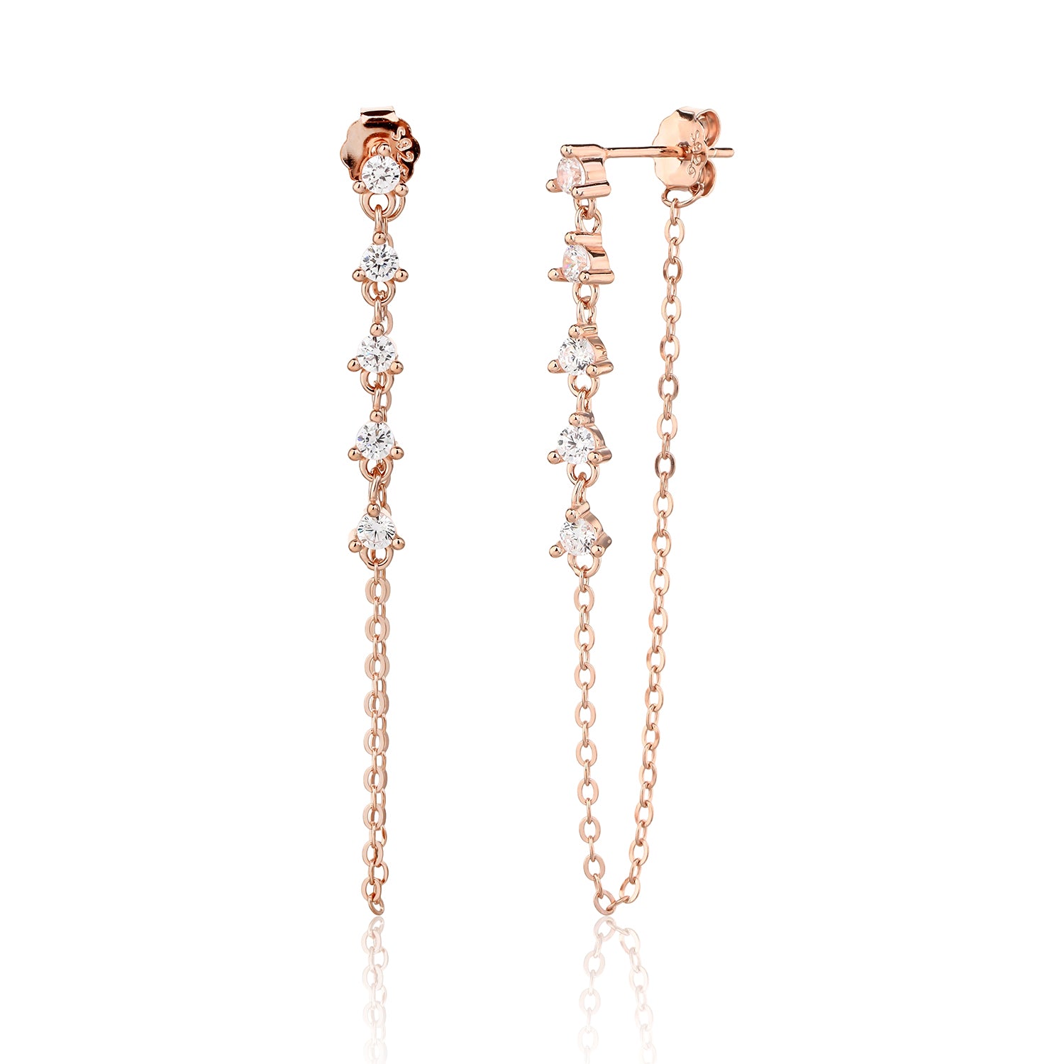 עגיל שרשרת לוקא רוז גולד