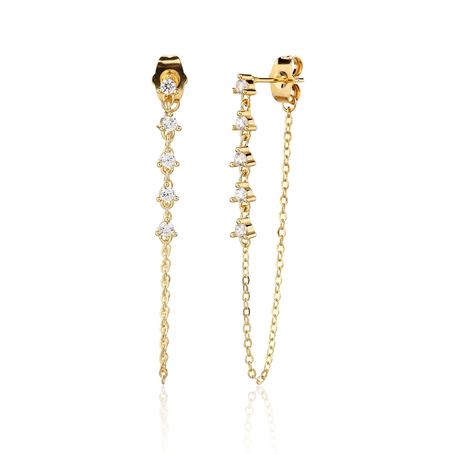 עגיל שרשרת לוקא ציפוי זהב 14K