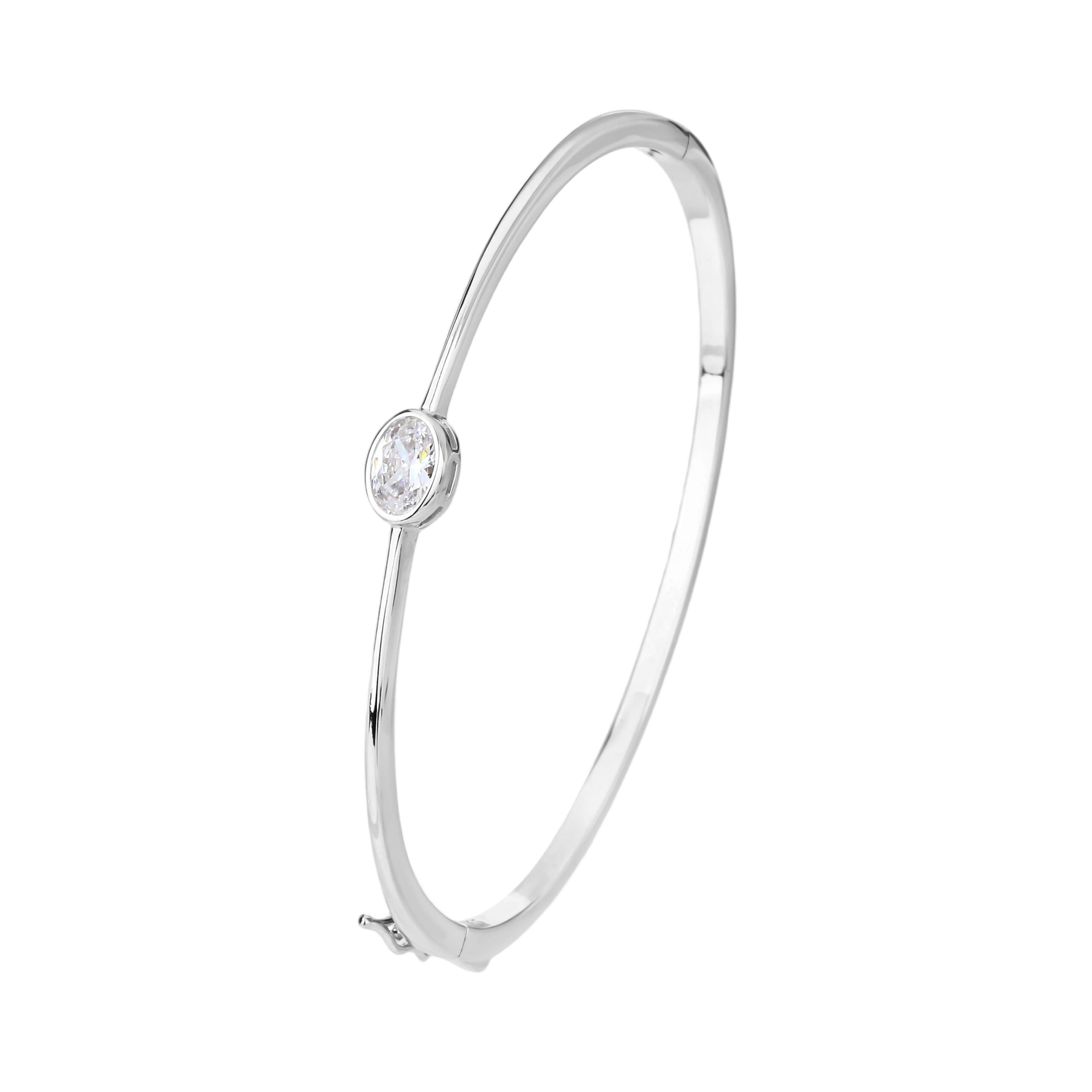 צמיד קשיח משי סגור כסף