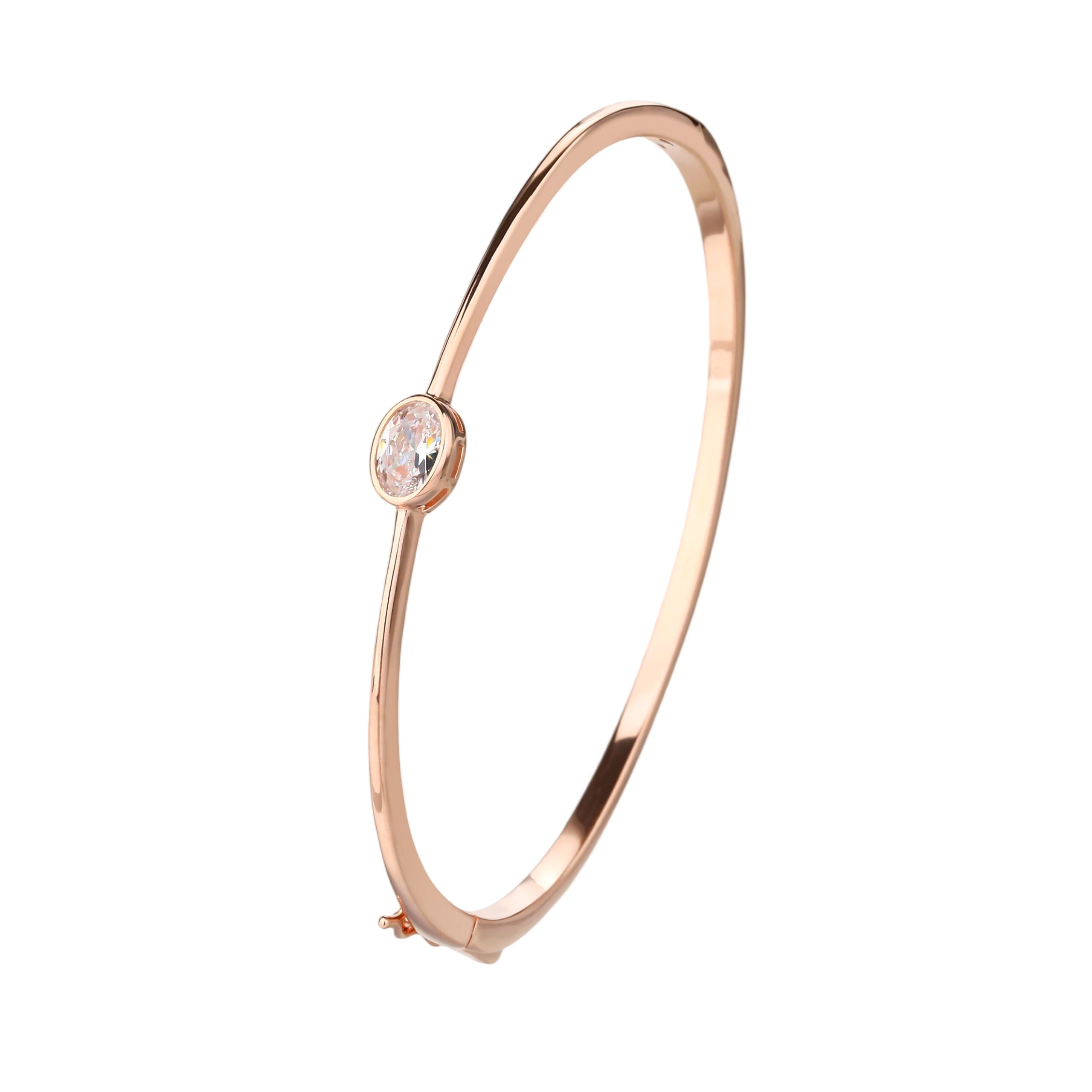 צמיד קשיח משי סגור רוז גולד