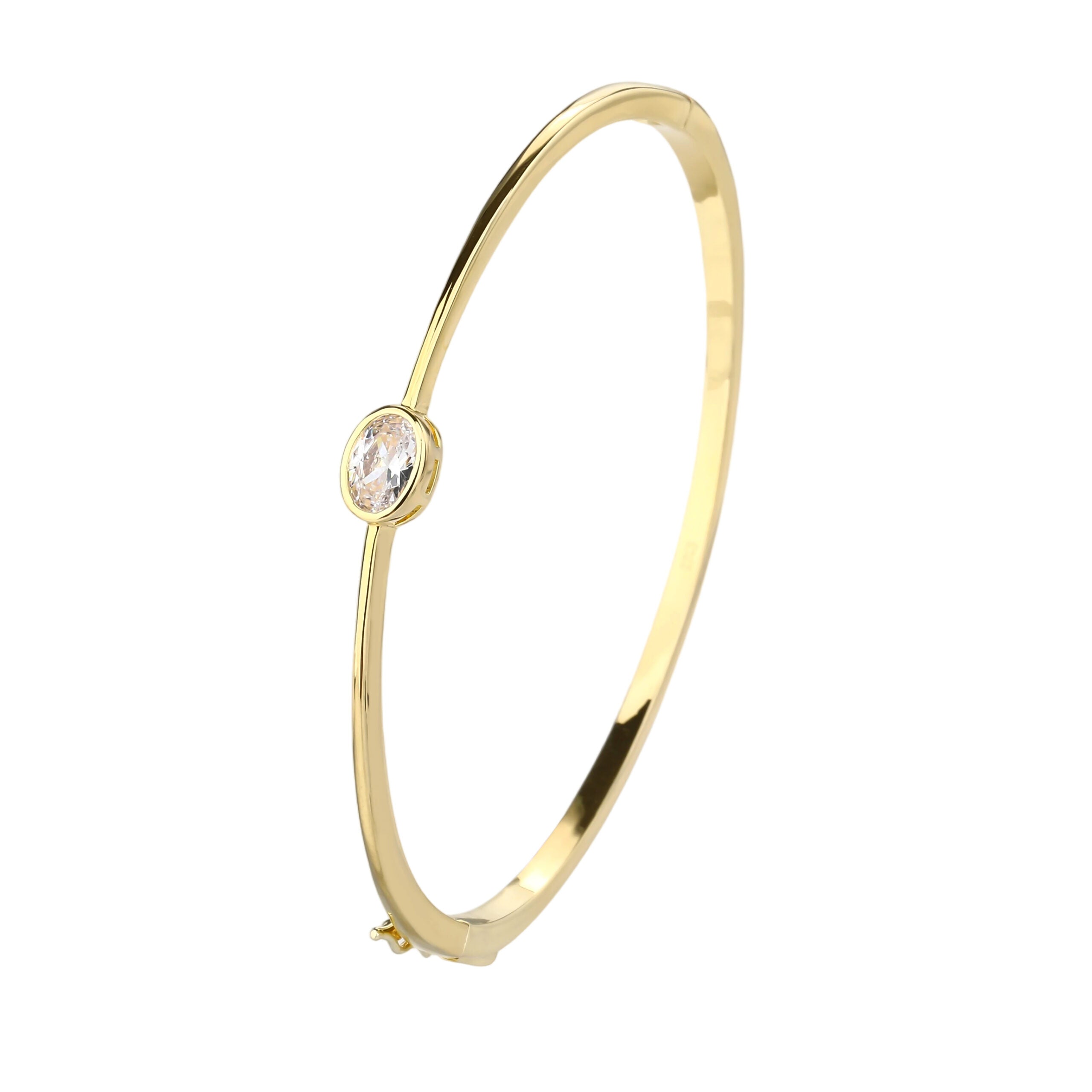 צמיד קשיח משי סגור ציפוי זהב 14K