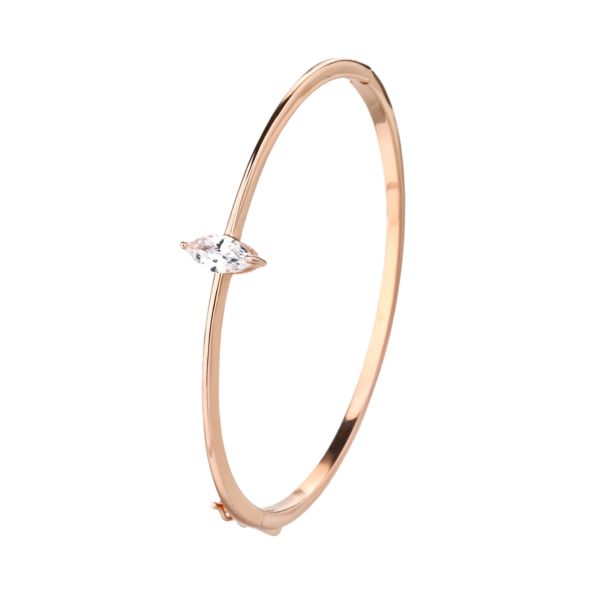 צמיד קשיח קיידי סגור רוז גולד