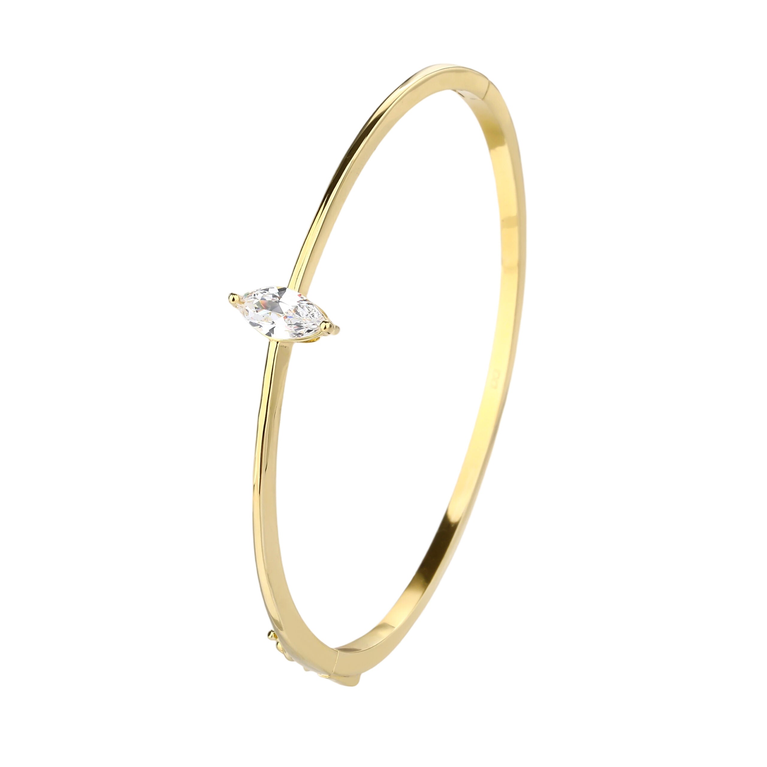 צמיד קשיח קיידי סגור ציפוי זהב 14K